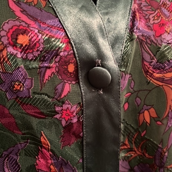 Vintage Gold Label VS Green Floral Sheer Oversized Night Shirt. Size P/S - Picture 6 of 9